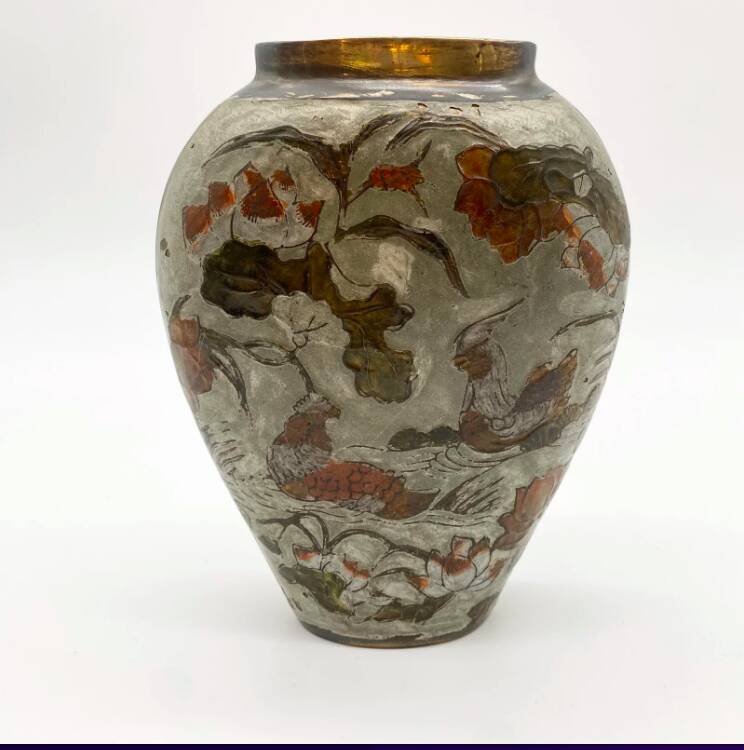 Vase « Meiji » laiton cloisonné, 1900s