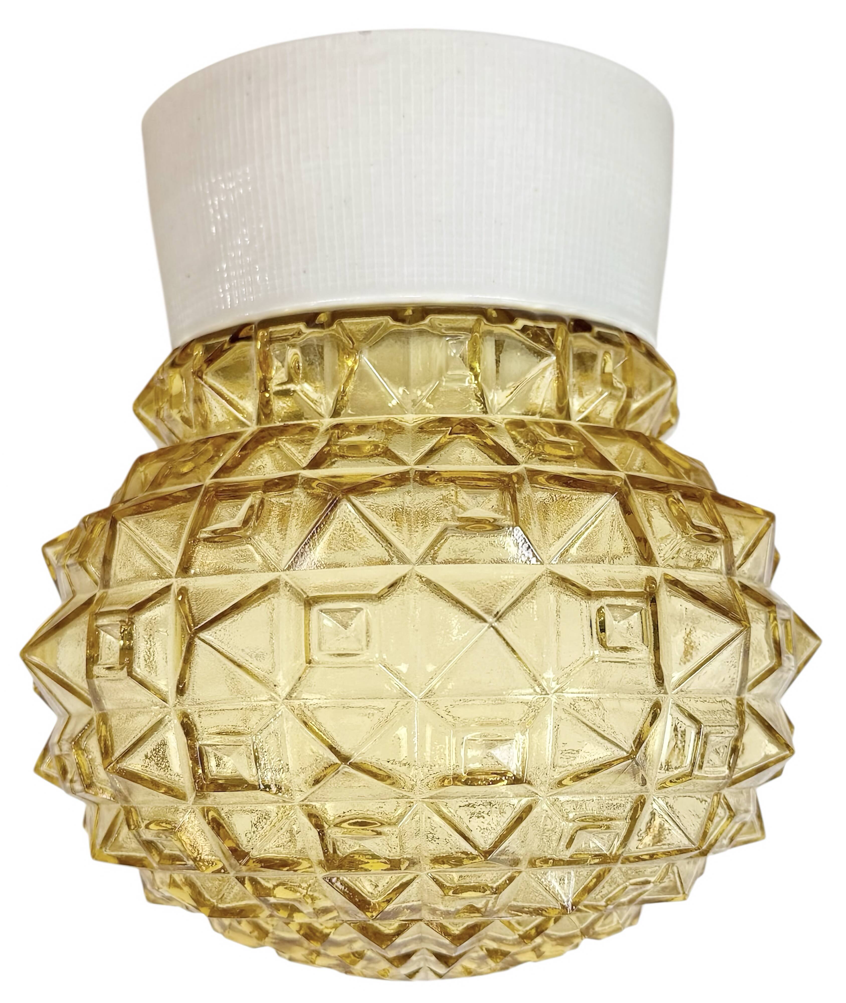 Vintage White Porcelain Ceiling Light, 1970s