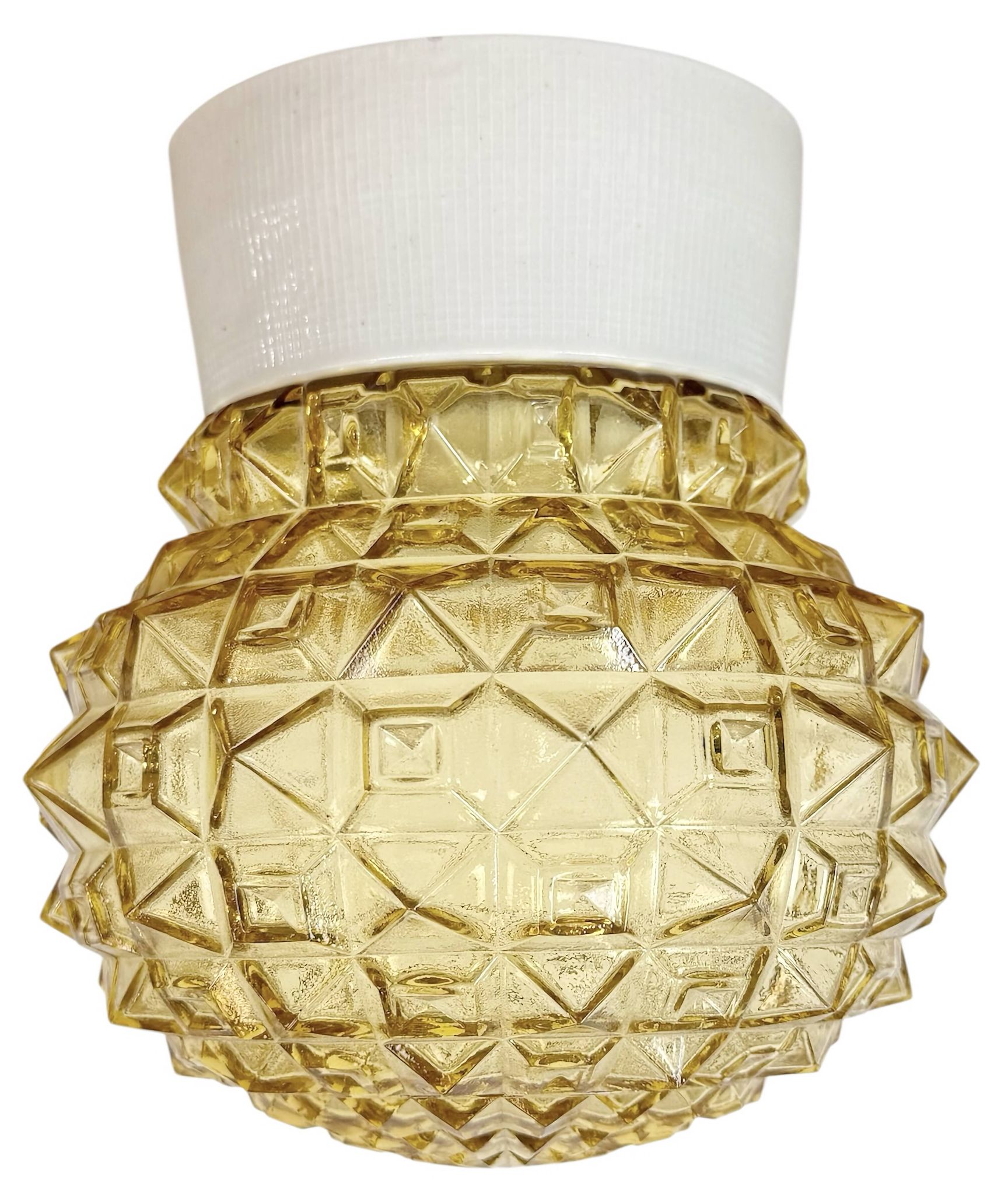 Vintage White Porcelain Ceiling Light, 1970s