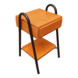 Bedside table, vintage 1950s oak side table