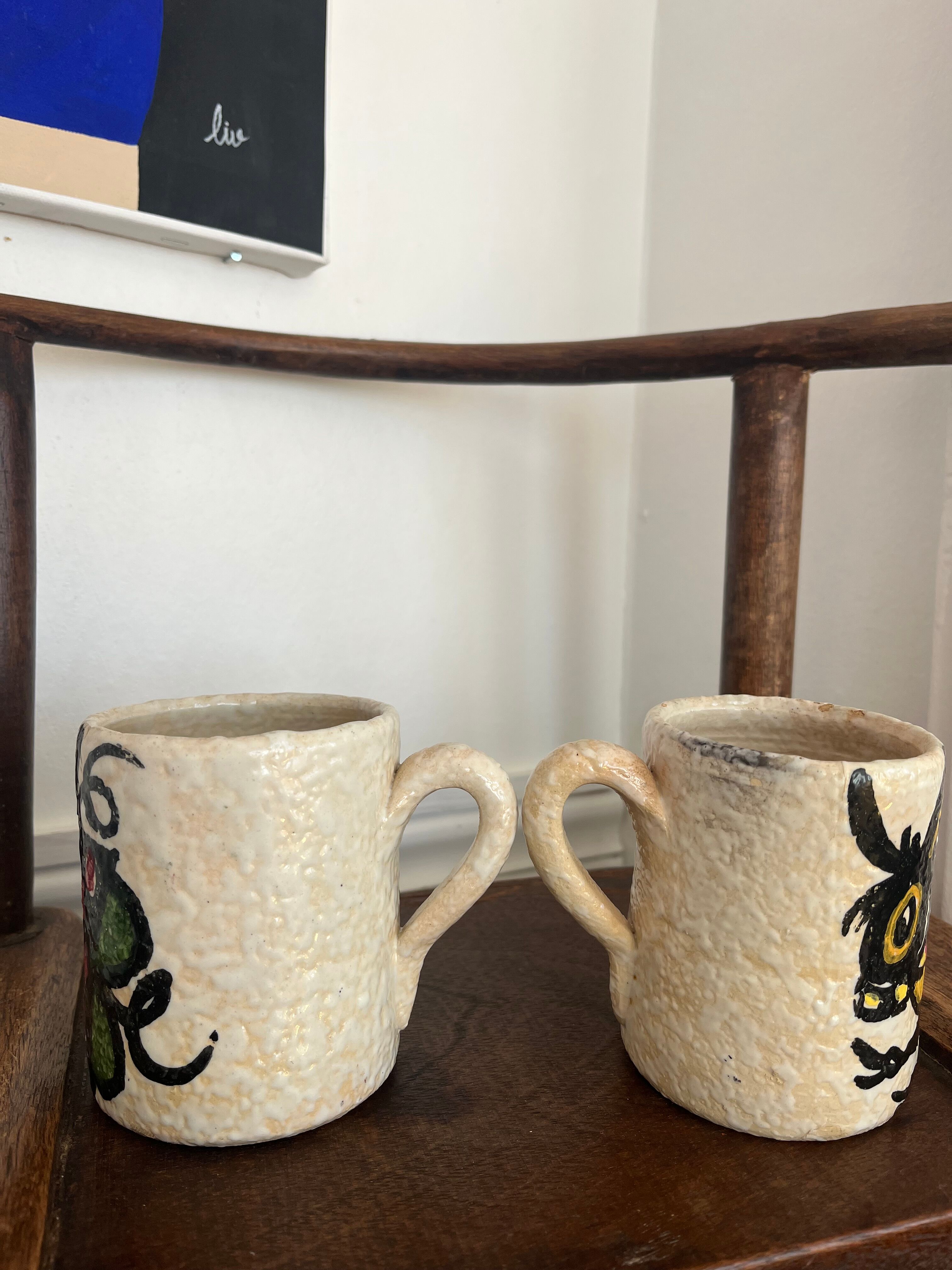 Pair of vintage ceramic mugs