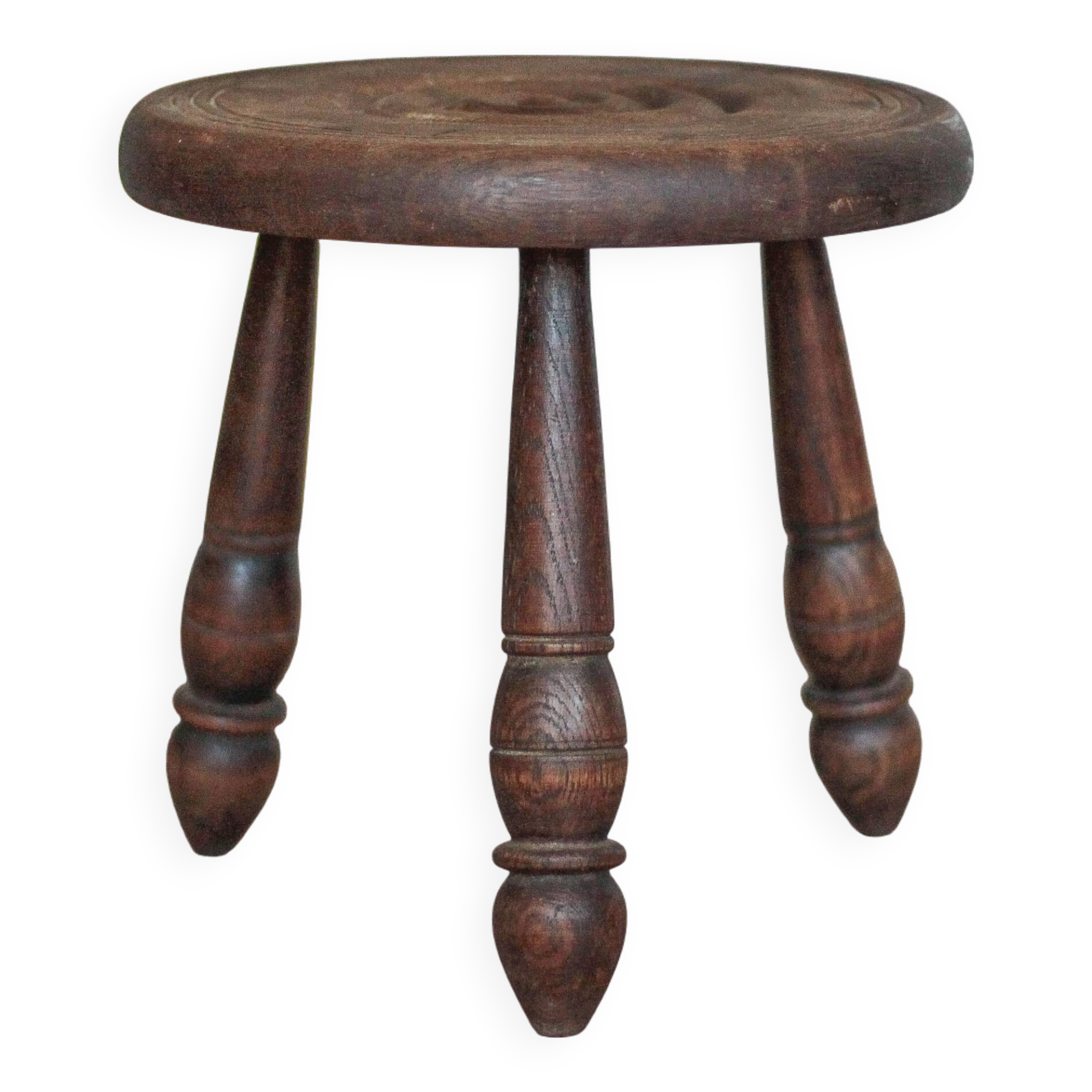 Tabouret vintage, tabouret tripode, tabouret d'appoint, porte-plante bois