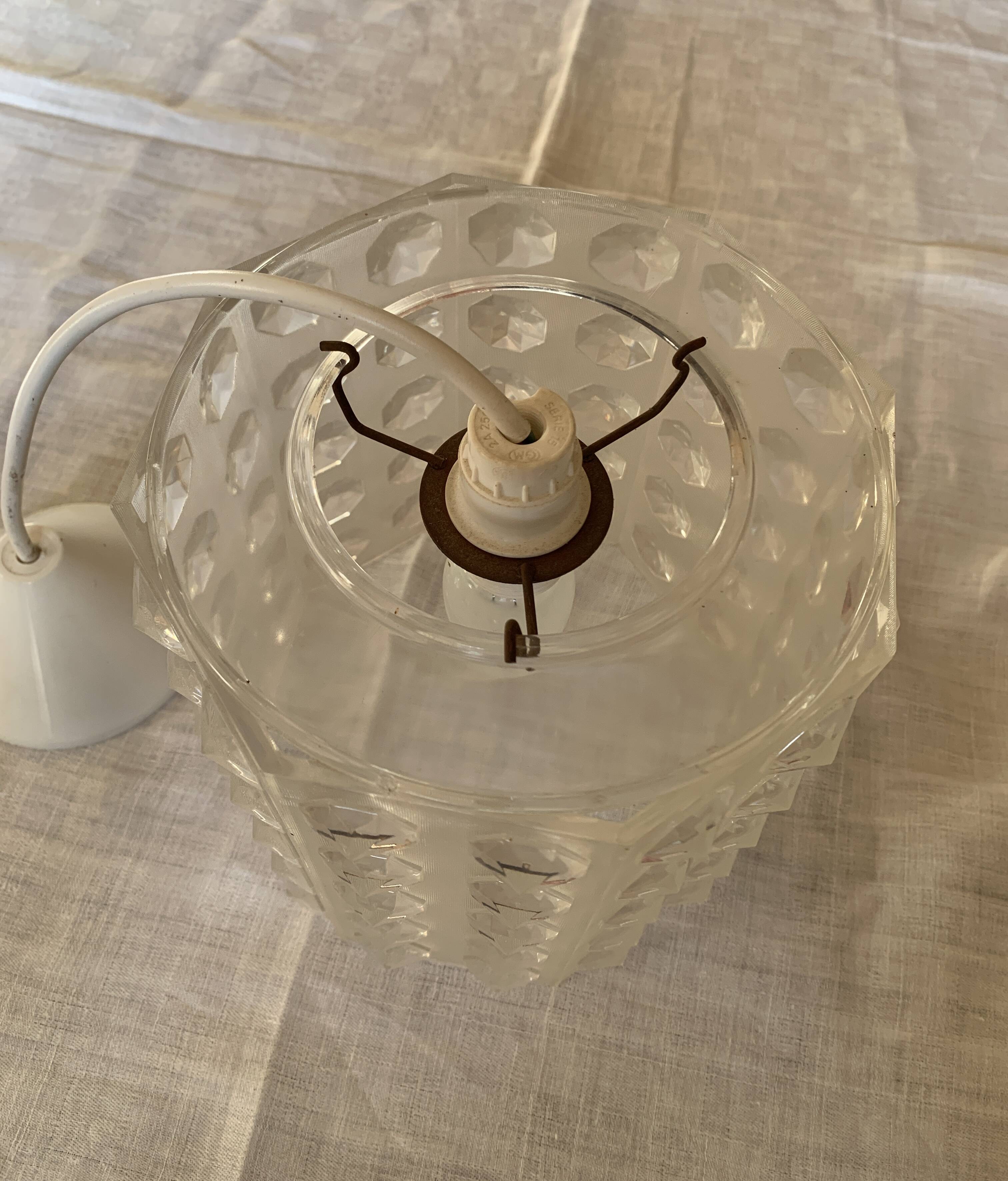 Vintage plexiglass pendant light