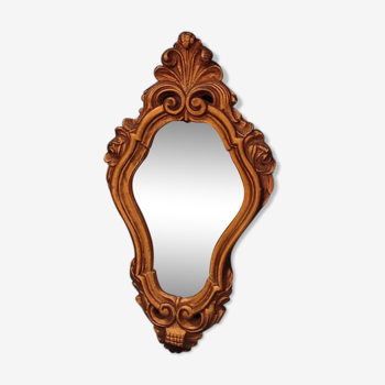 Baroque mirror frame wood gilded old vintage plaster