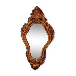 miroir baroque cadre bois plâtre dorée ancien