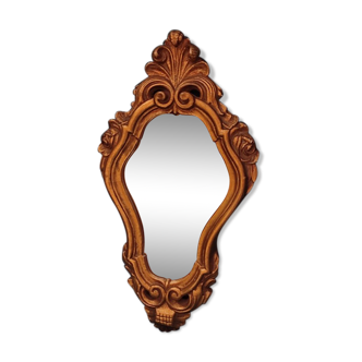Baroque mirror frame wood gilded old vintage plaster