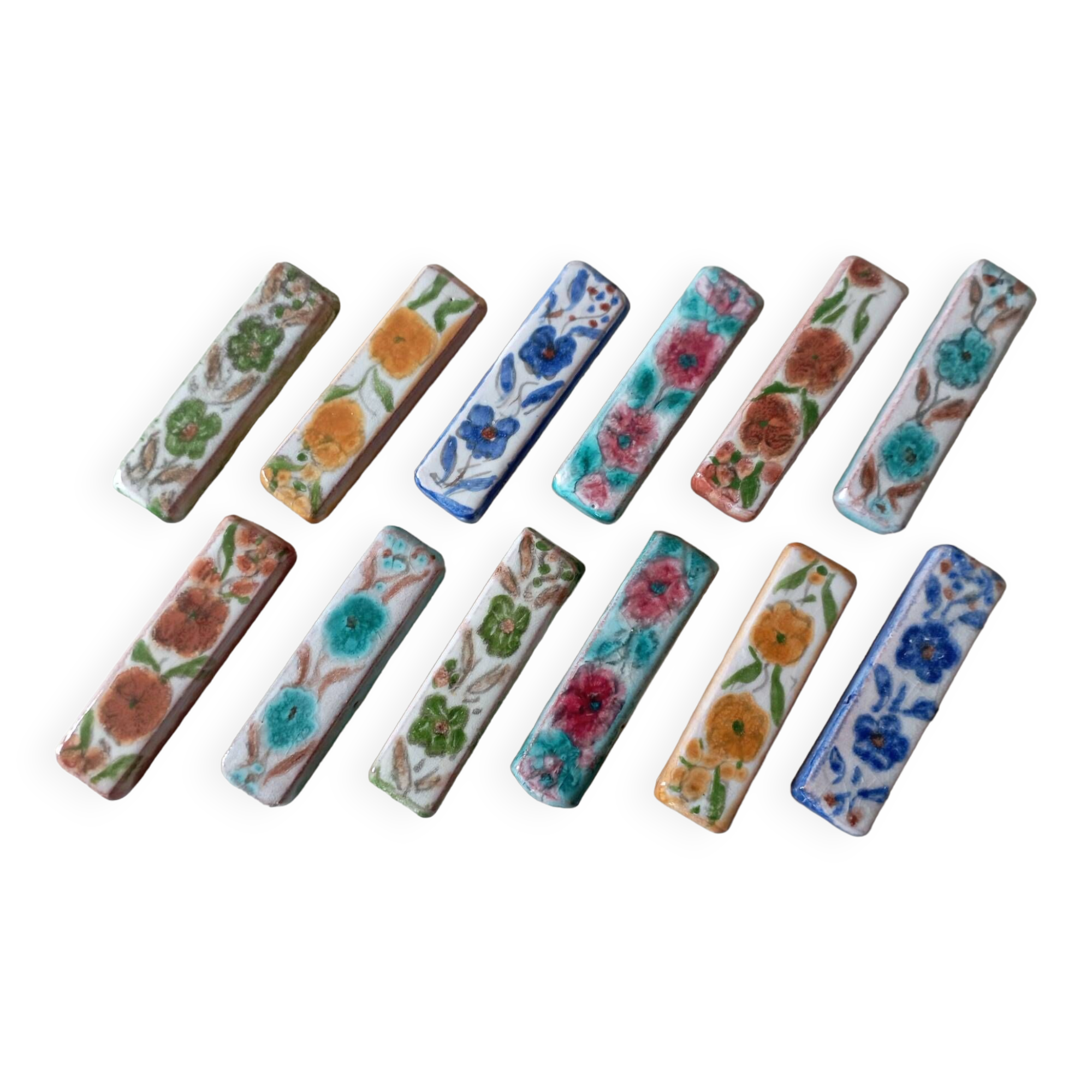 Set of 12 terracotta knife holders
