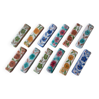 Set of 12 terracotta knife holders