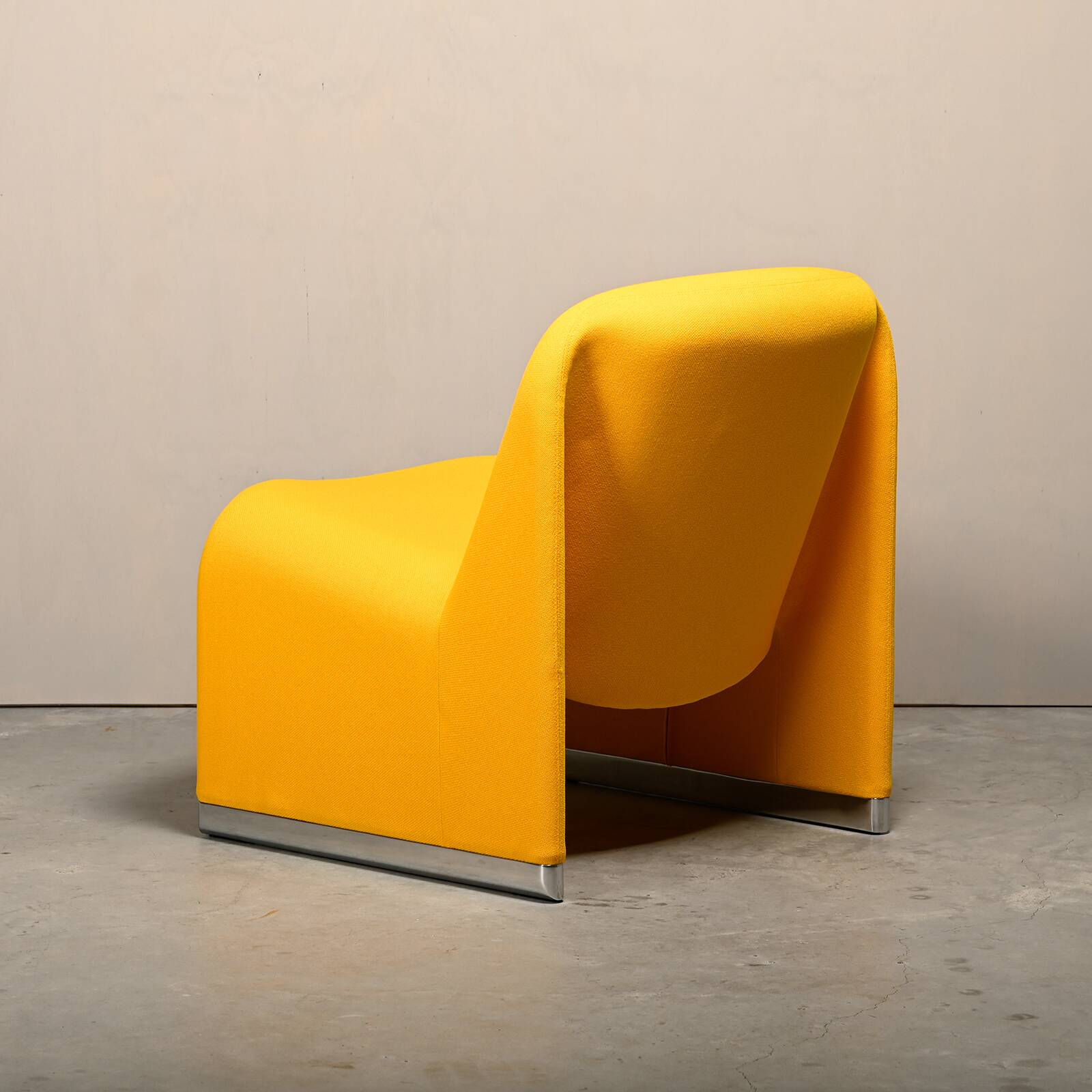 Giancarlo Piretti Alky Lounge Chair in Yellow Fabric for Anonima Castelli