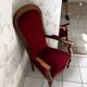 Antique Voltaire-style armchair - Red velvet and solid wood