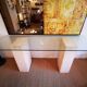 XXL vintage Italian console in travertine and glass from the 80s