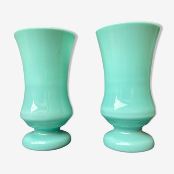 Set of Art-Deco opaline vases