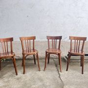 Lot 4 baumann chairs - bistro bar brasserie bohème vintage 1950 old