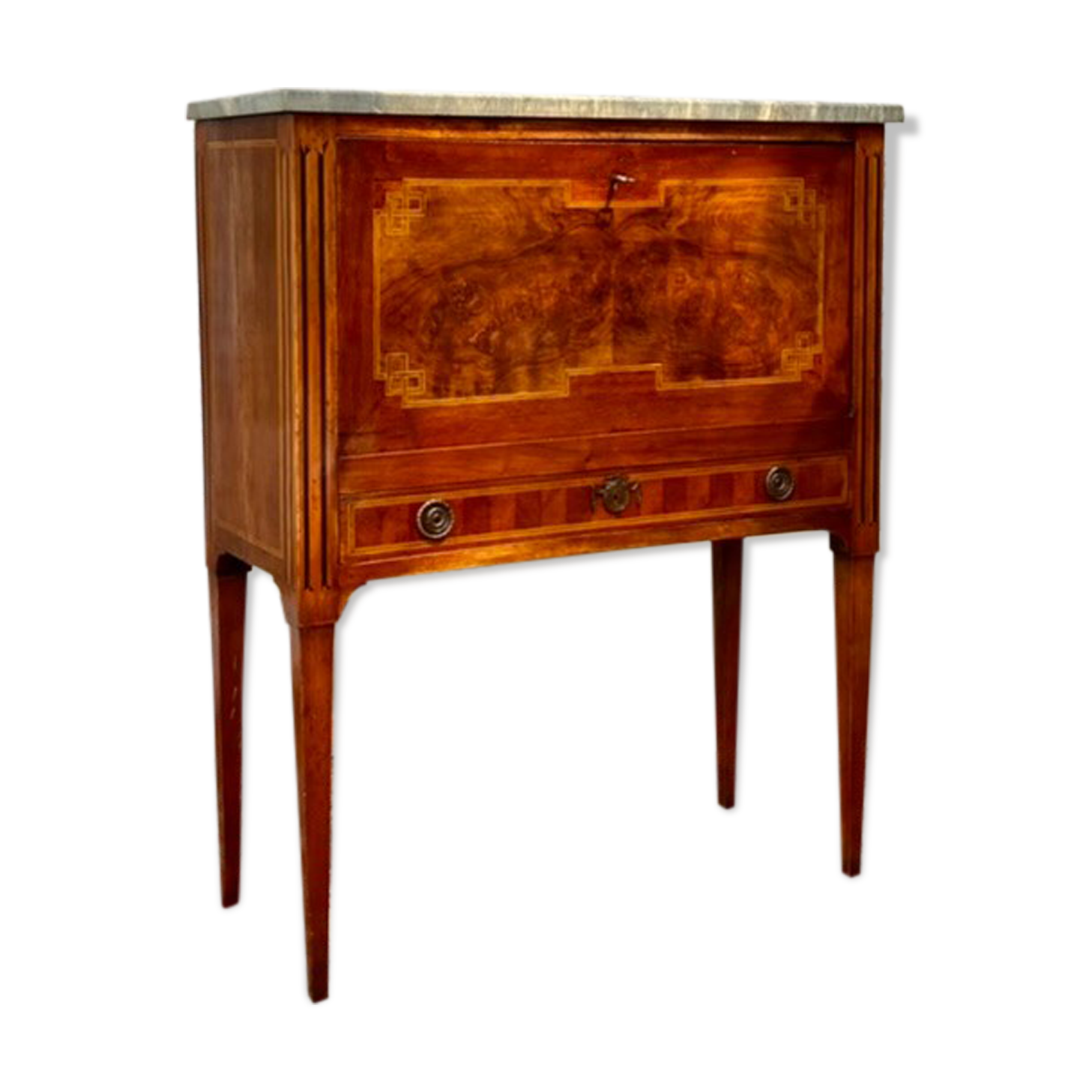 Louis XVI style Greek marquetry secretary, 19th century