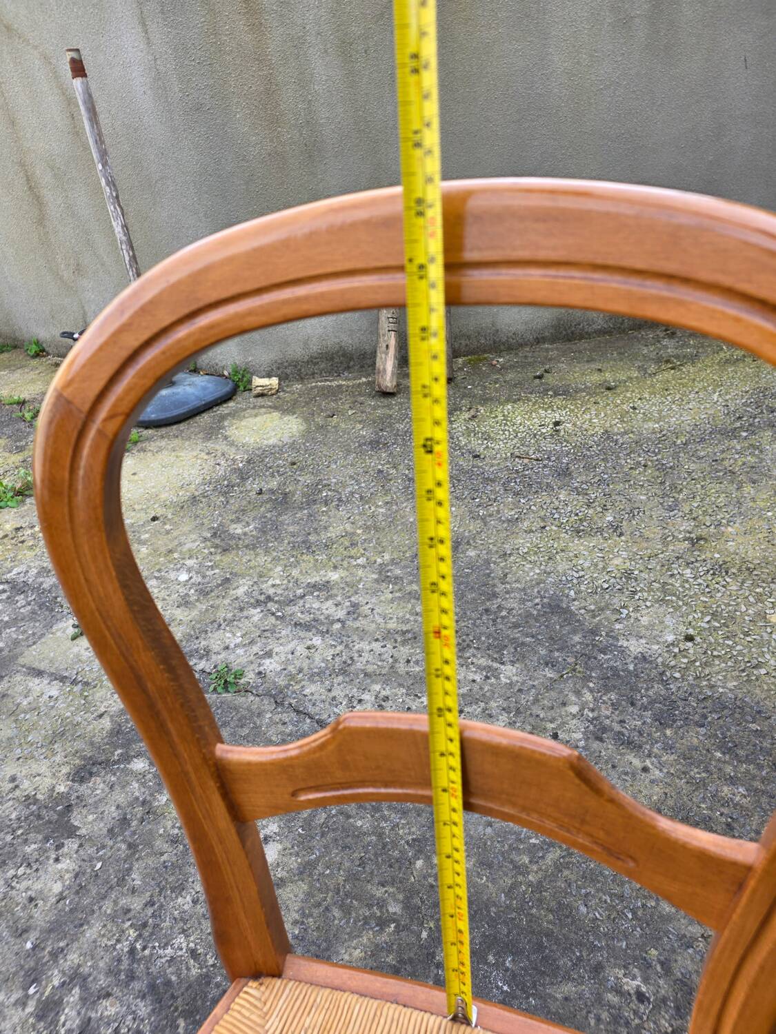 Suite de 6 chaises paillées en merisier - années 60