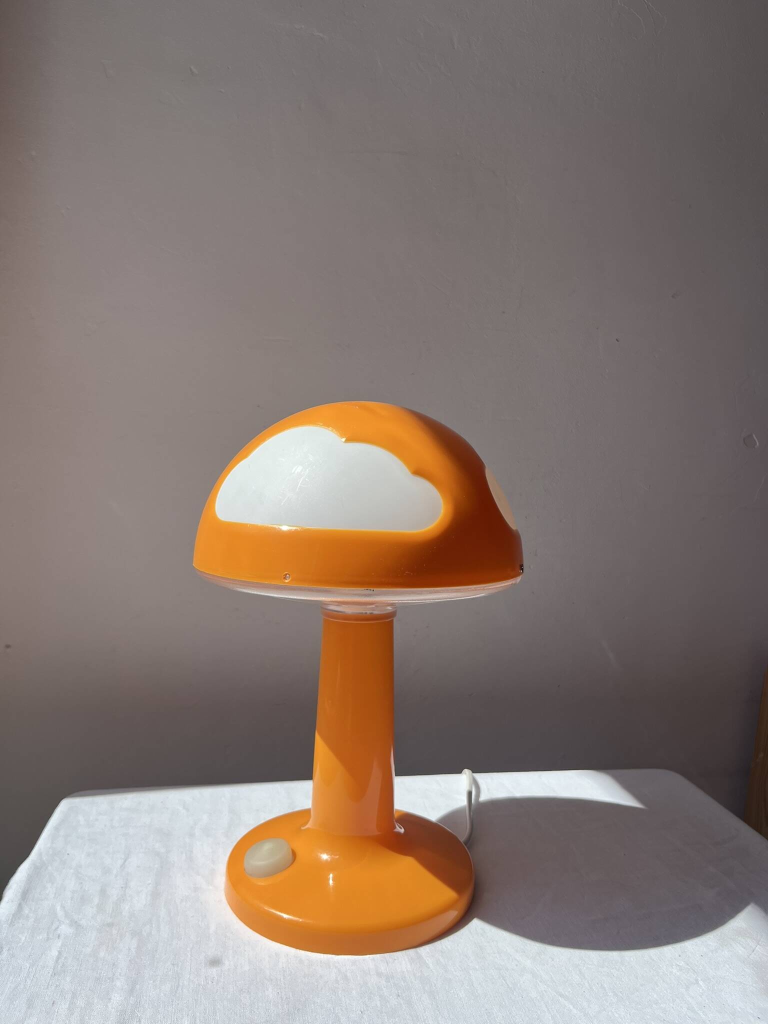 Vintage Skojig orange mushroom lamp, IKEA vintage