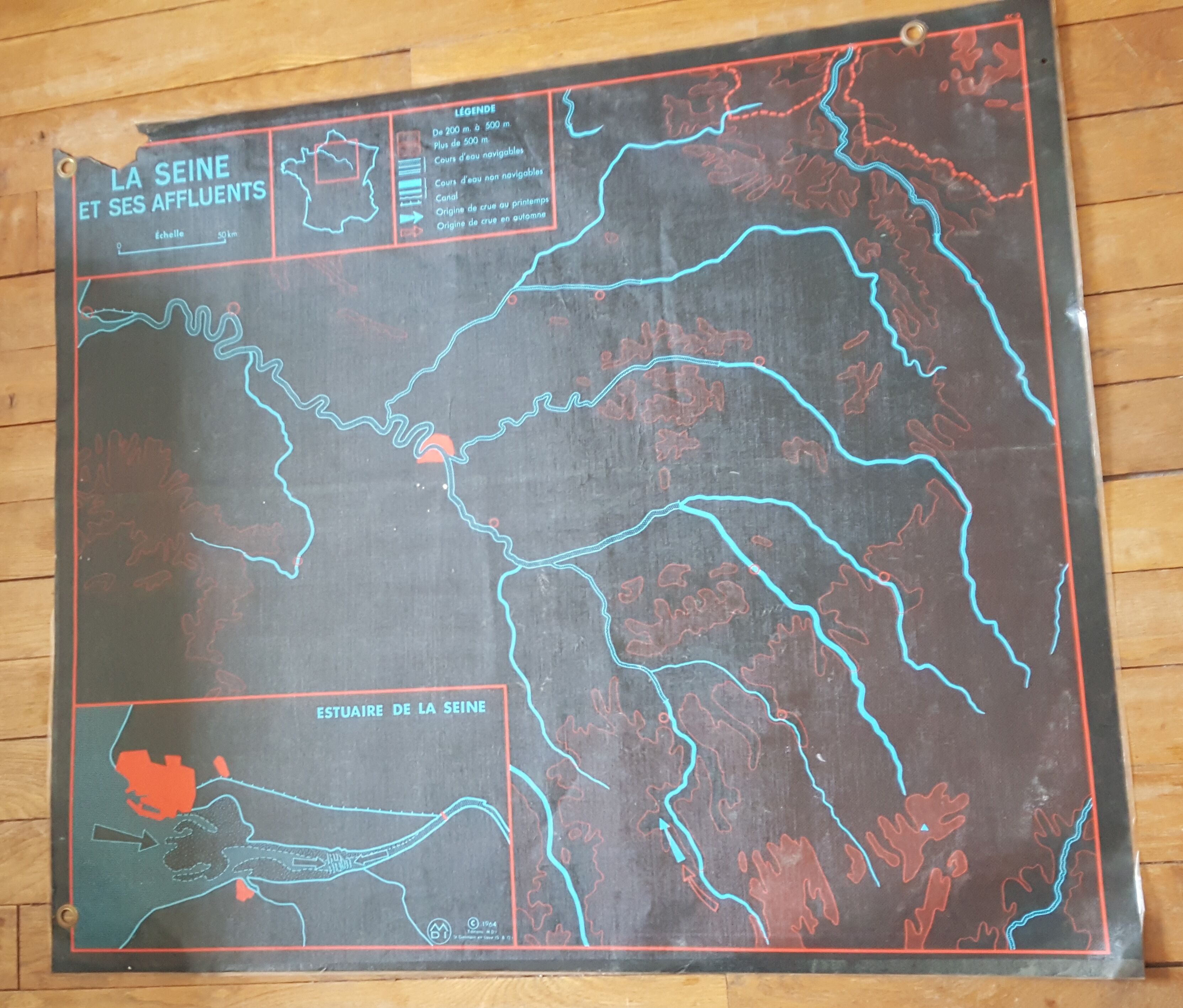 Map geography France. MDI vintage Edition