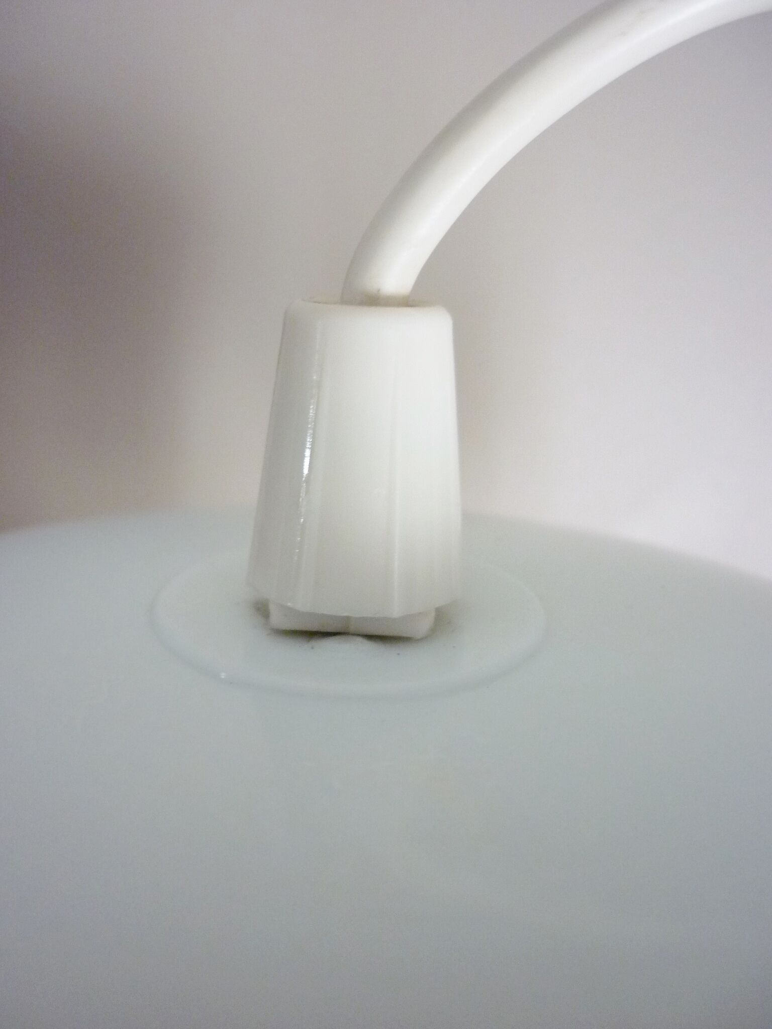 Pendant light in white opal glass with black speckles, 1960s/1970s