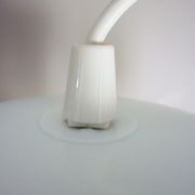 Pendant light in white opal glass with black speckles, 1960s/1970s
