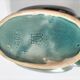 Art Deco flared cache-pot in turquoise glazed earthenware.