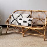 Vintage rattan bench