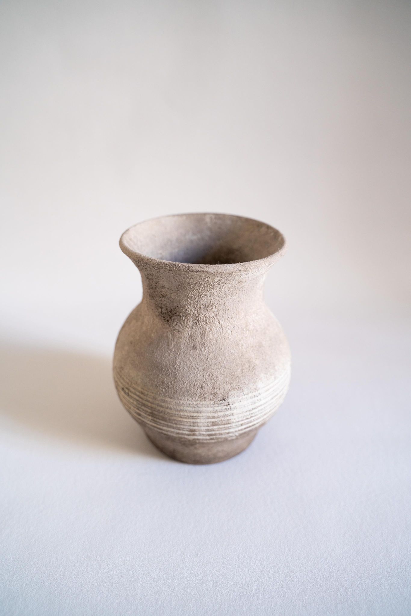 Vallauris, vintage grey terracotta vase