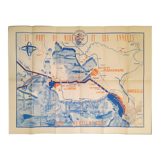 Poster, map of the ports of Marseille