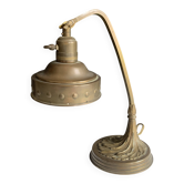 Lampe de bureau 1900 en bronze, laiton et cuivre