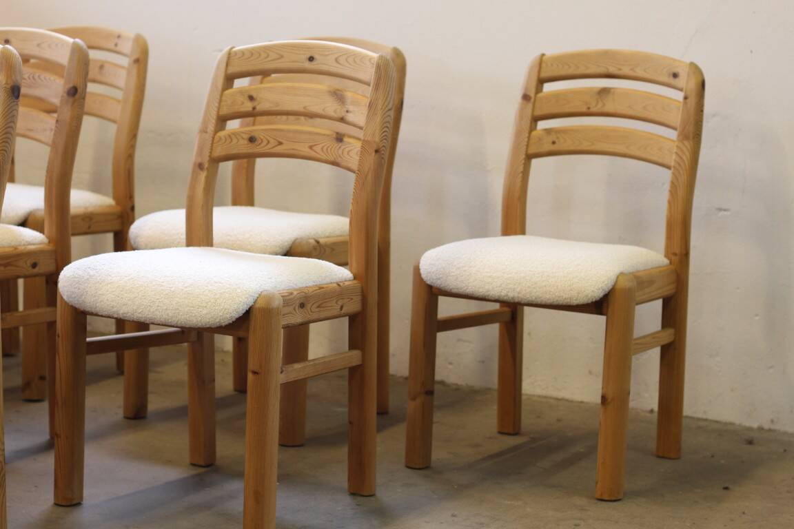Vintage 1980s Danish Pine Wood Dining Chairs 1970s/80s by Dyrlund