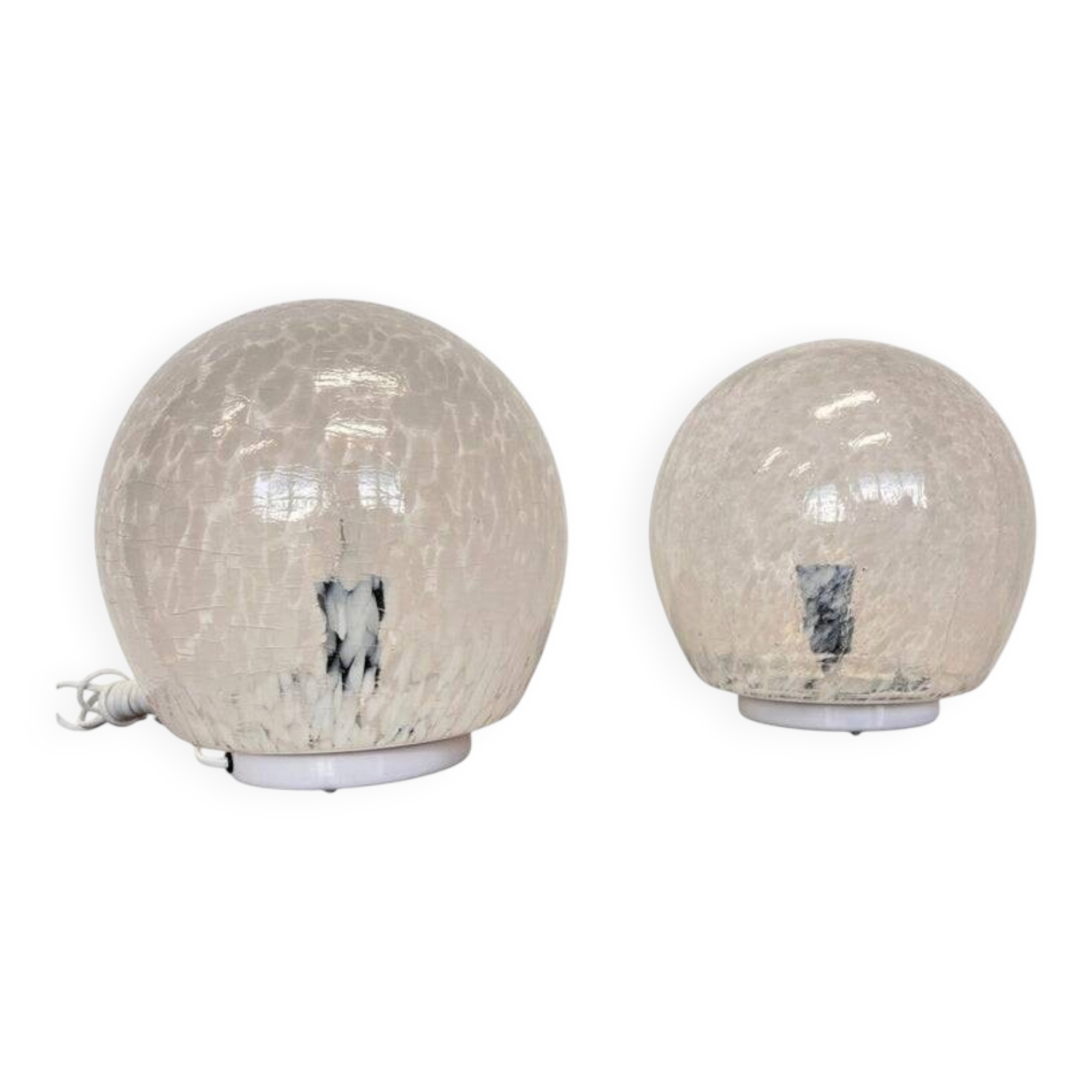 Pair of design mid century artglass Table Lamps, 1980s - Czechoslovakia