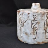 Art pottery lidd signed Kostanda A. Vallauris characters