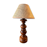Wooden foot table lamp