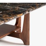 Tancani walnut and marble coffee table