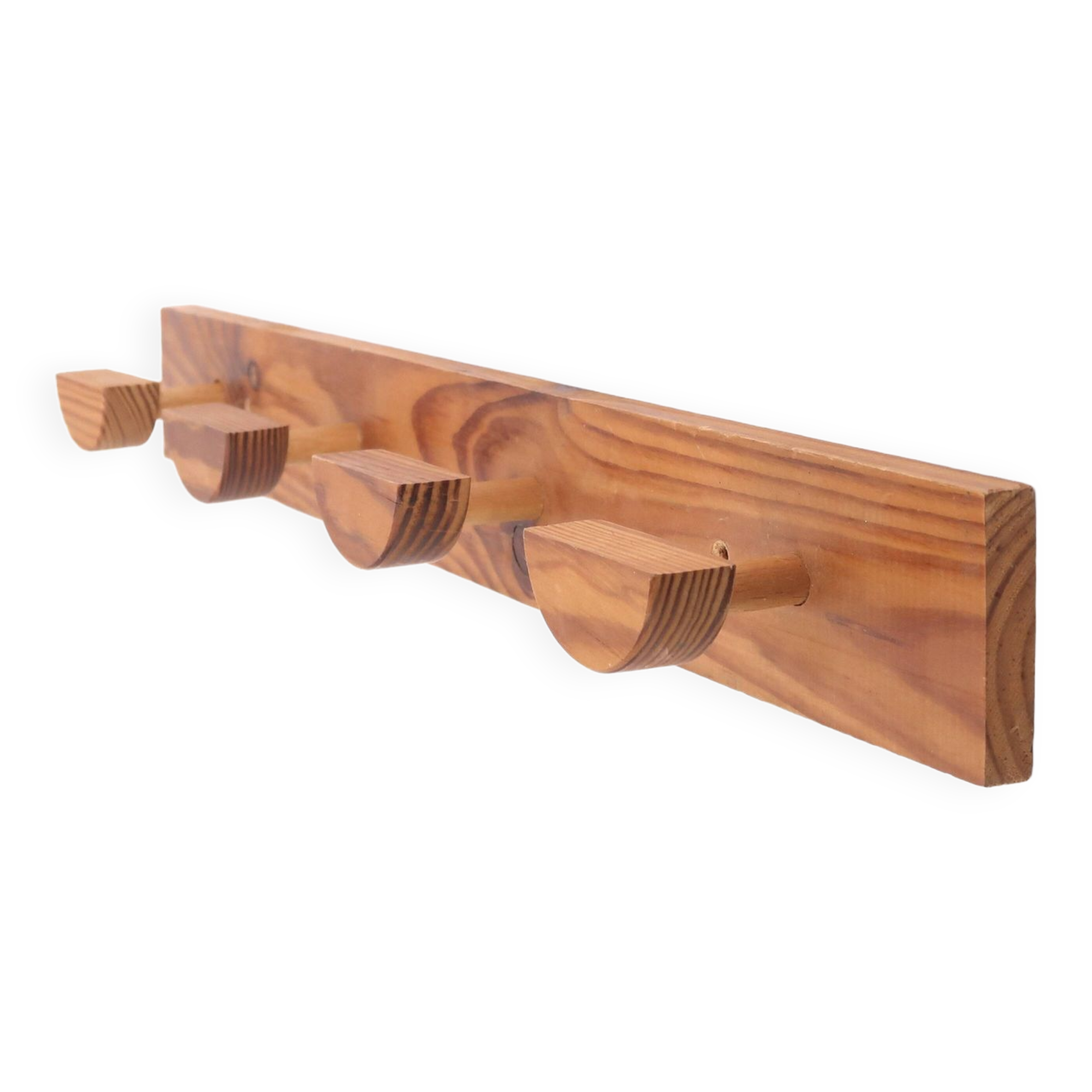 Portemanteau en bois blond, années 70