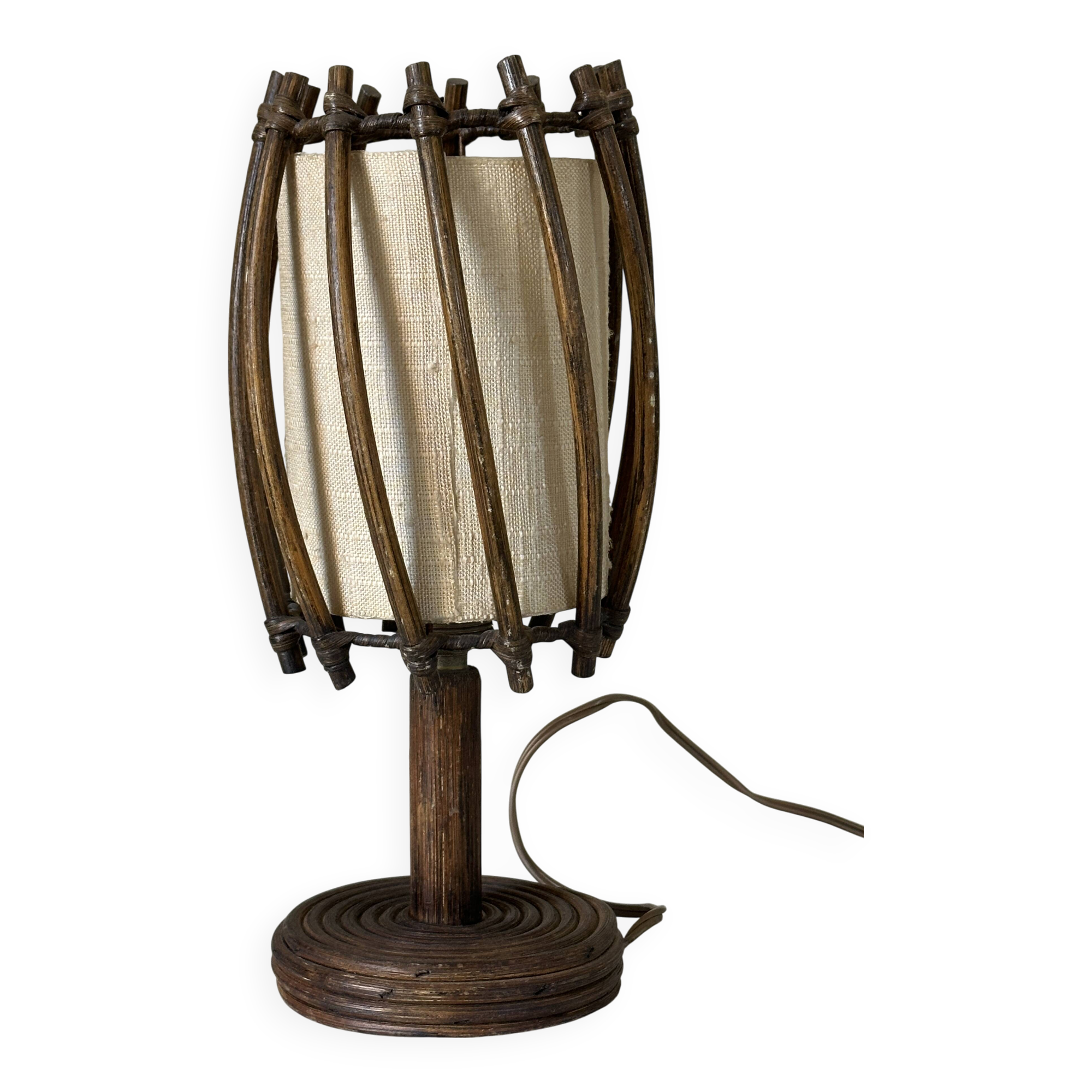 Vintage rattan lamp, 60s design