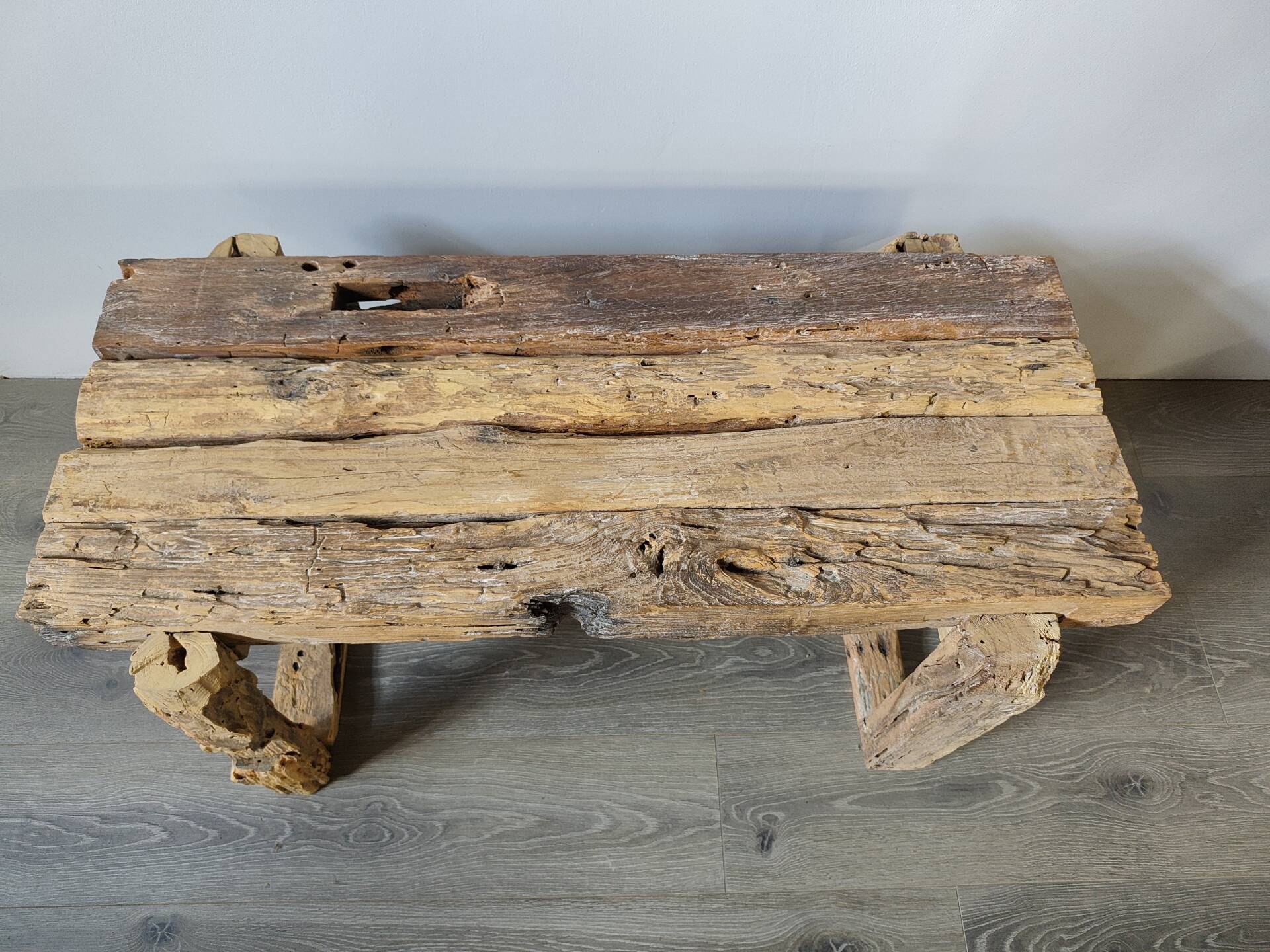 Coffee table in reclaimed wood