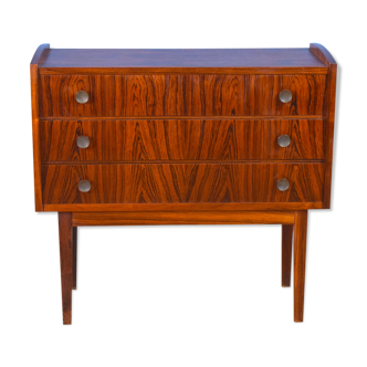 Mid century retro vintage Danish three drawer rosewood chest of drawers 1960s