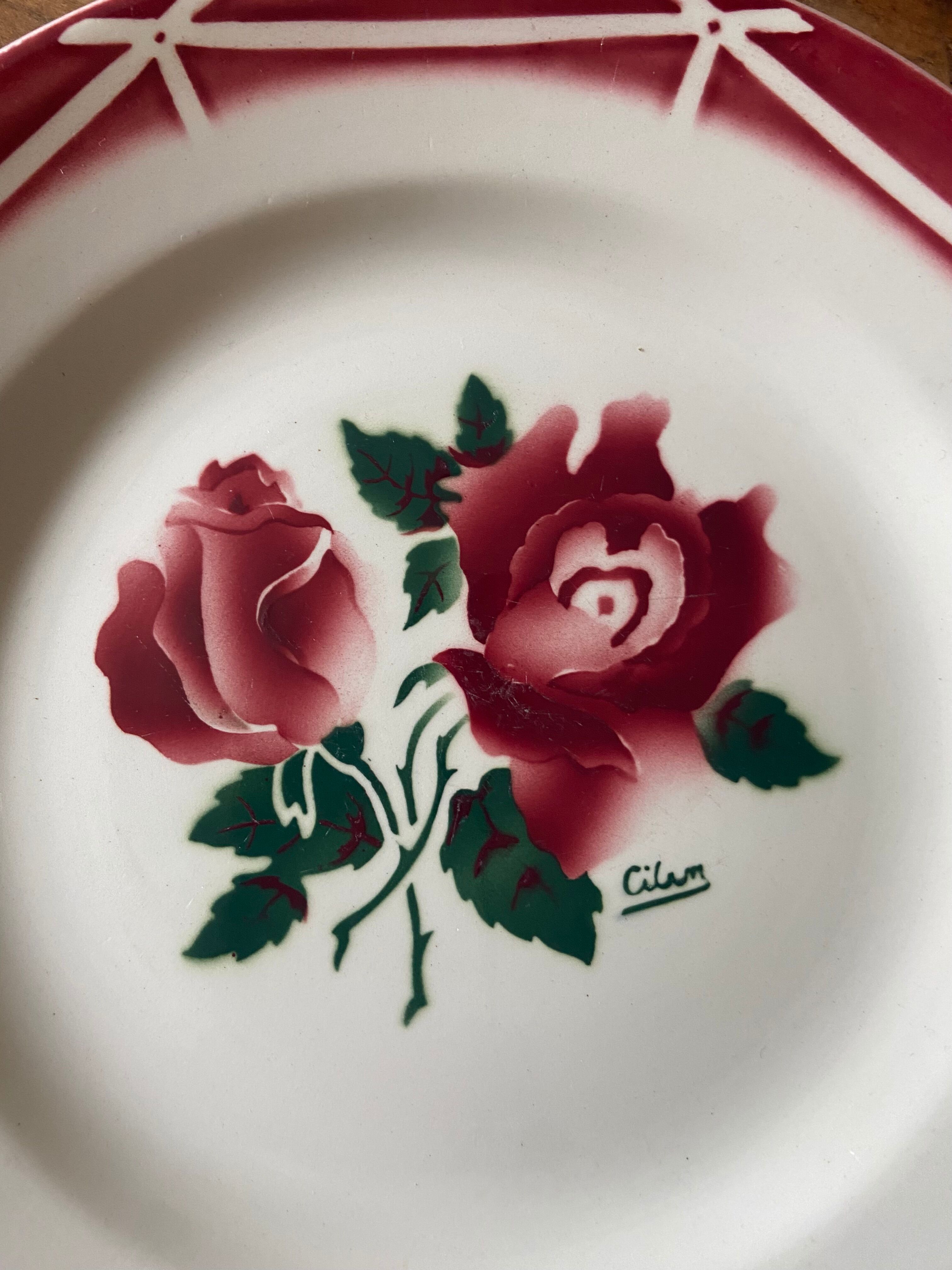 Set of dishes digoin-sarreguemines 40s model cibon