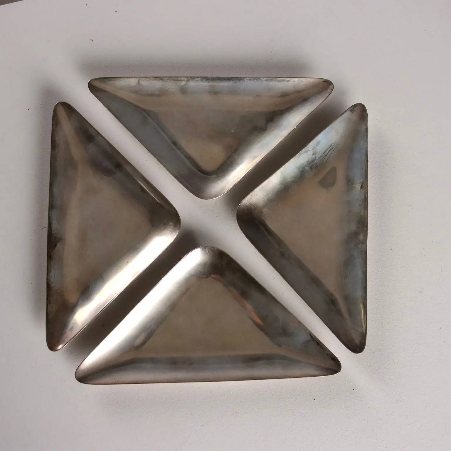 Vintage saucers, Milanese manufacture, 925 silver, Italy, 20th century