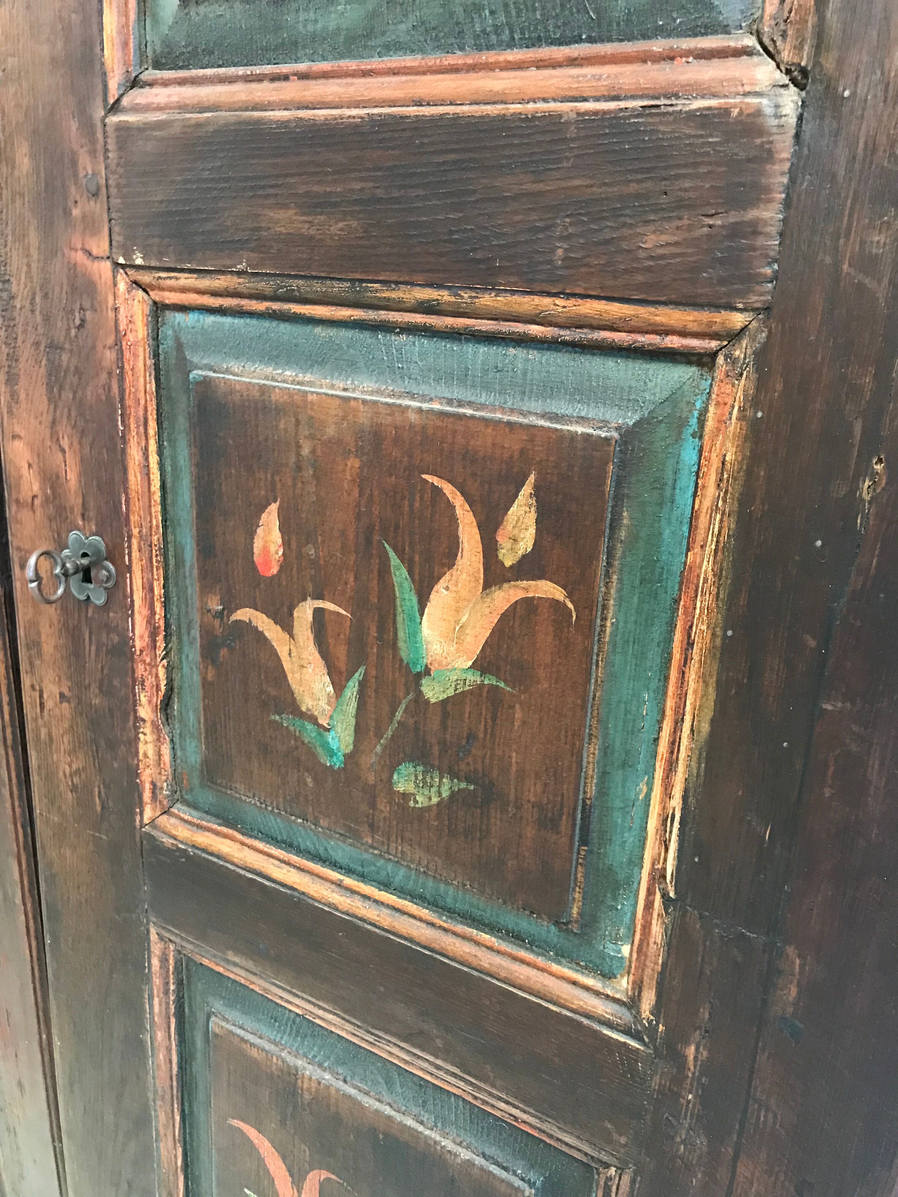 Old double door painted wood