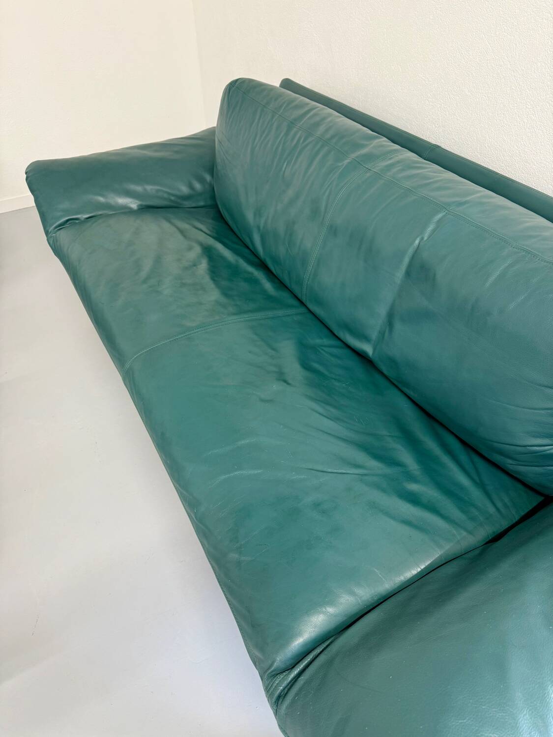 Salon complet canapé cuir teck design scandinave Komfort Danish