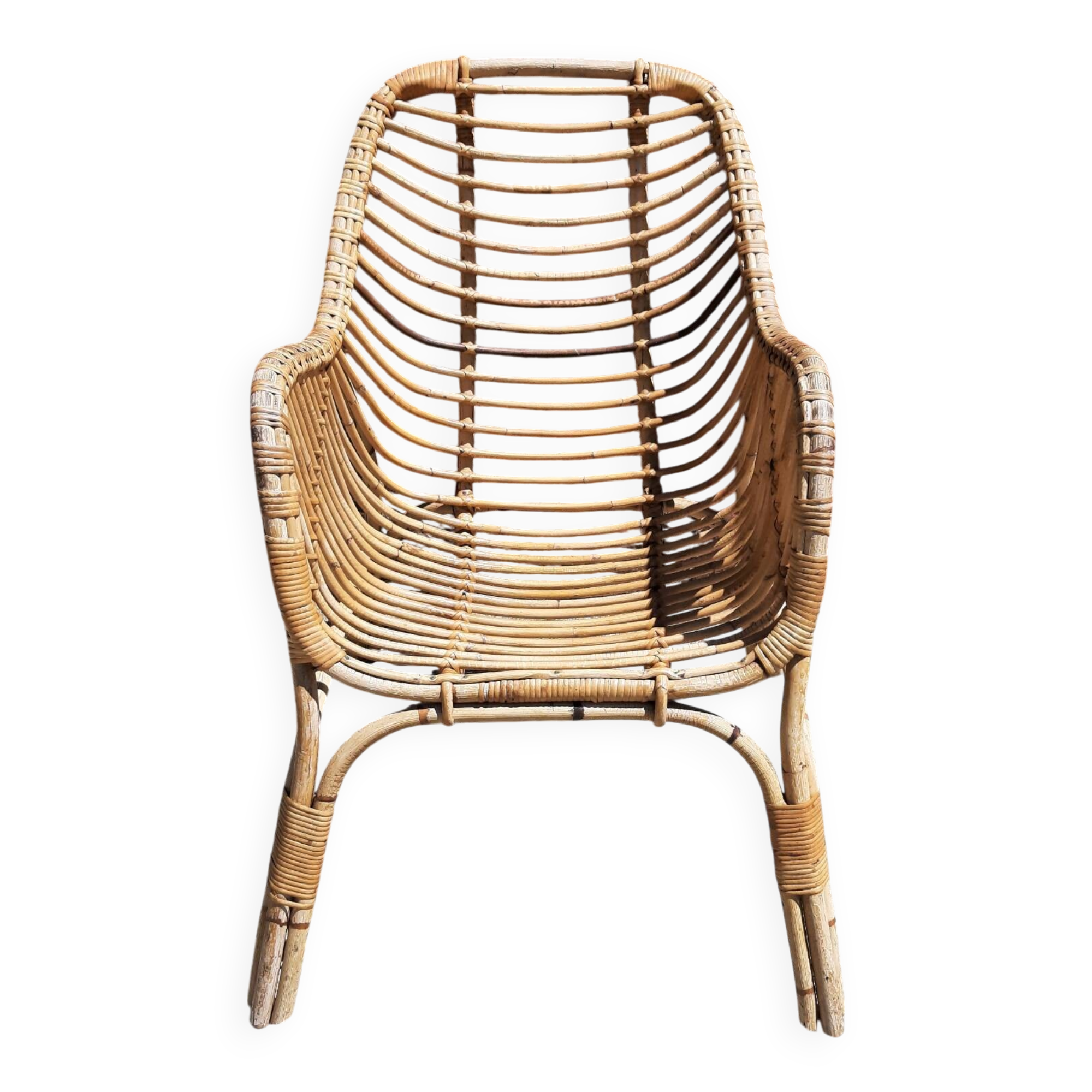 Rattan armchair (60s/70s)