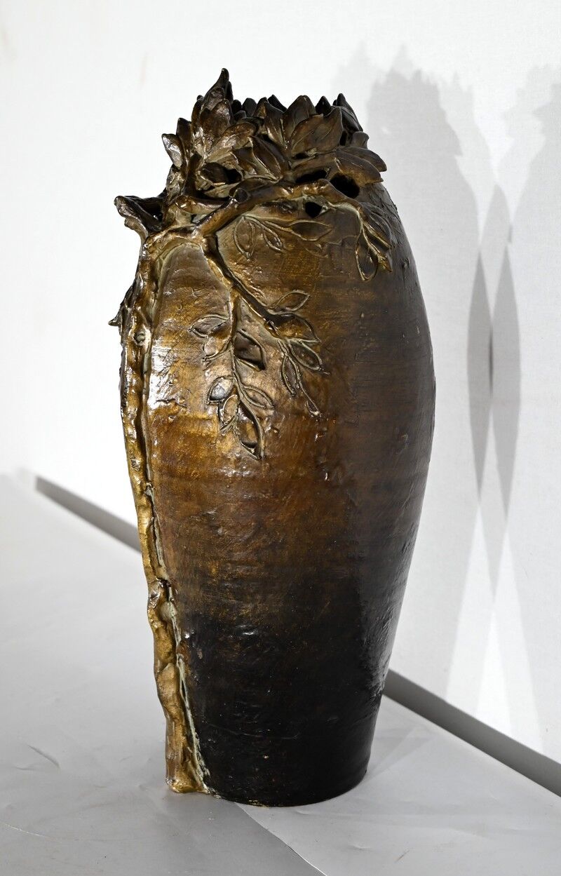 Enamelled Ceramic Vase, signed "Korina", Art Nouveau – 1900