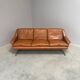 Cognac leather ESA lounge sofa, Denmark 1970s