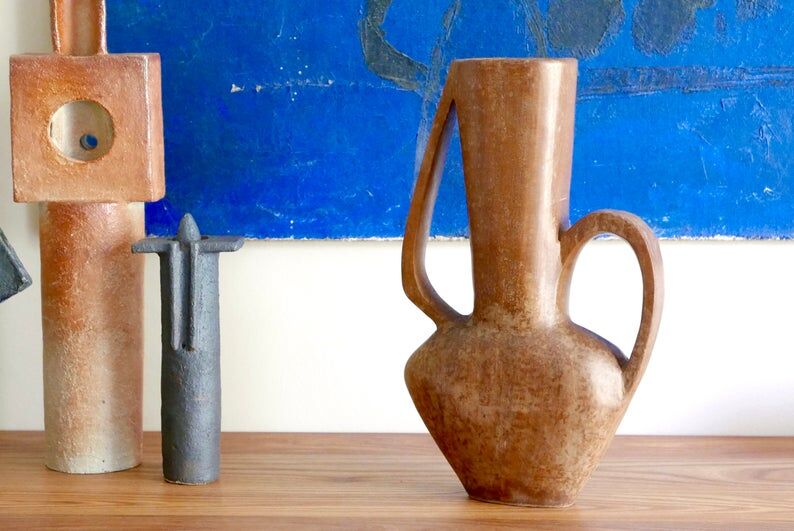 Wooden decorative handle jar, 1950s
