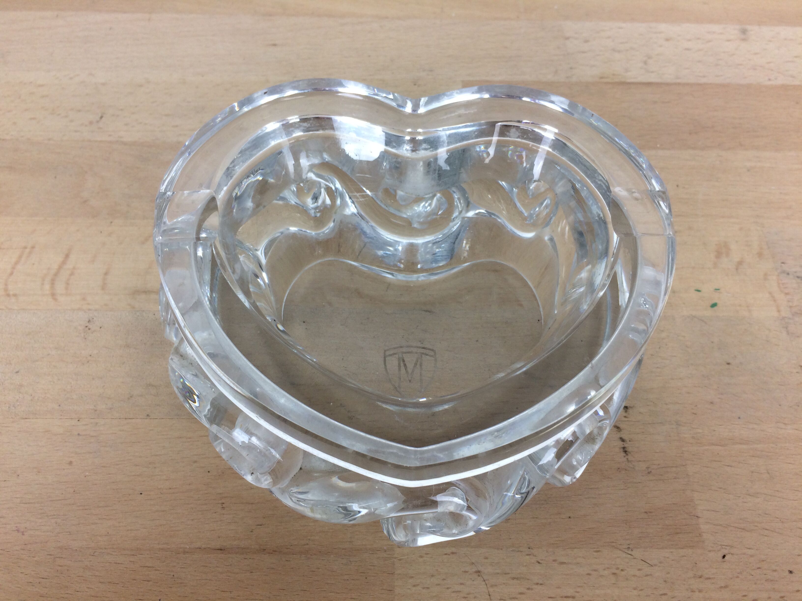 Baccarat crystal ashtray model aladdin, heart shape