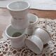 Old white porcelain diabolo egg cups Paris
