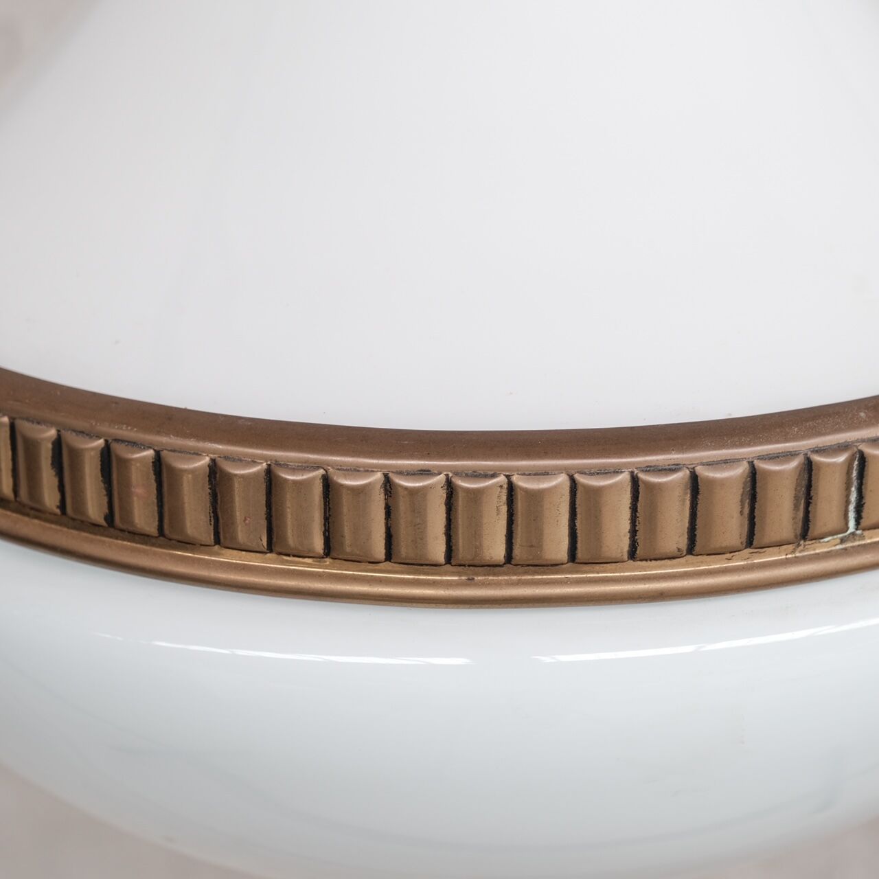 Mid-century opaline and brass pendant light