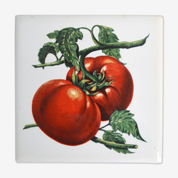 Botanical earthenware tile Tomatoes