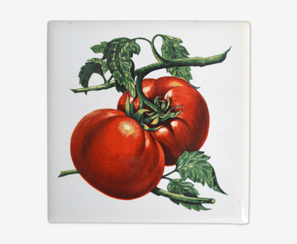 Botanical earthenware tile Tomatoes